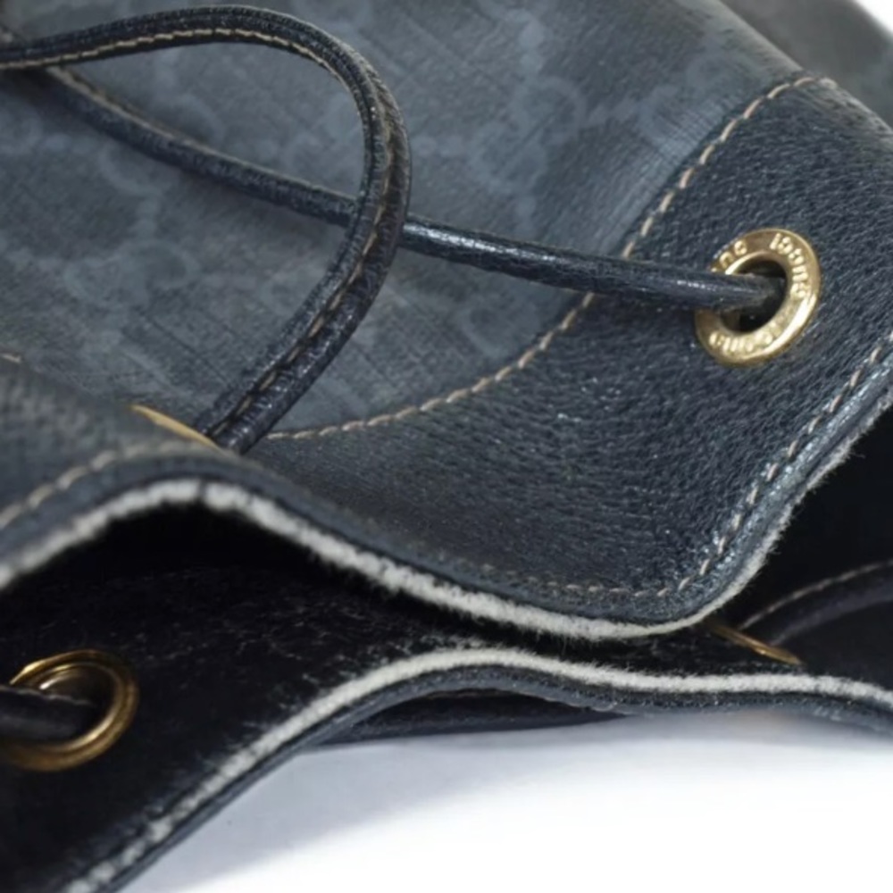 Gucci Gg Web Canvas Black Drawstring Shoulder Bag - image 5